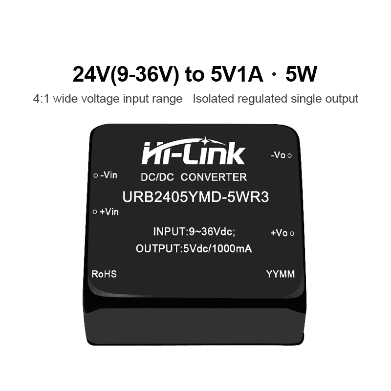 24V to 5V 5W 1A DC to DC Isolation Voltage 1500VDC Power Module ...