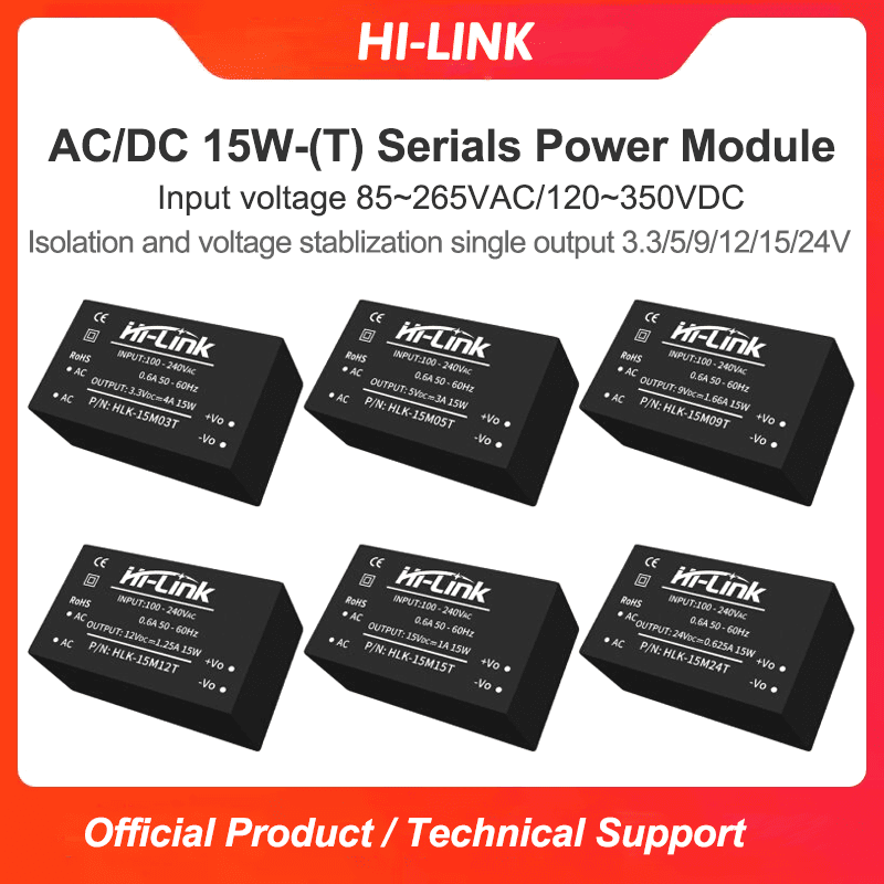 Ultra small size AC-DC isolation switch power module 15M12T/15M05T/15M15T 220V to 5V9V15V24V voltage regulator module