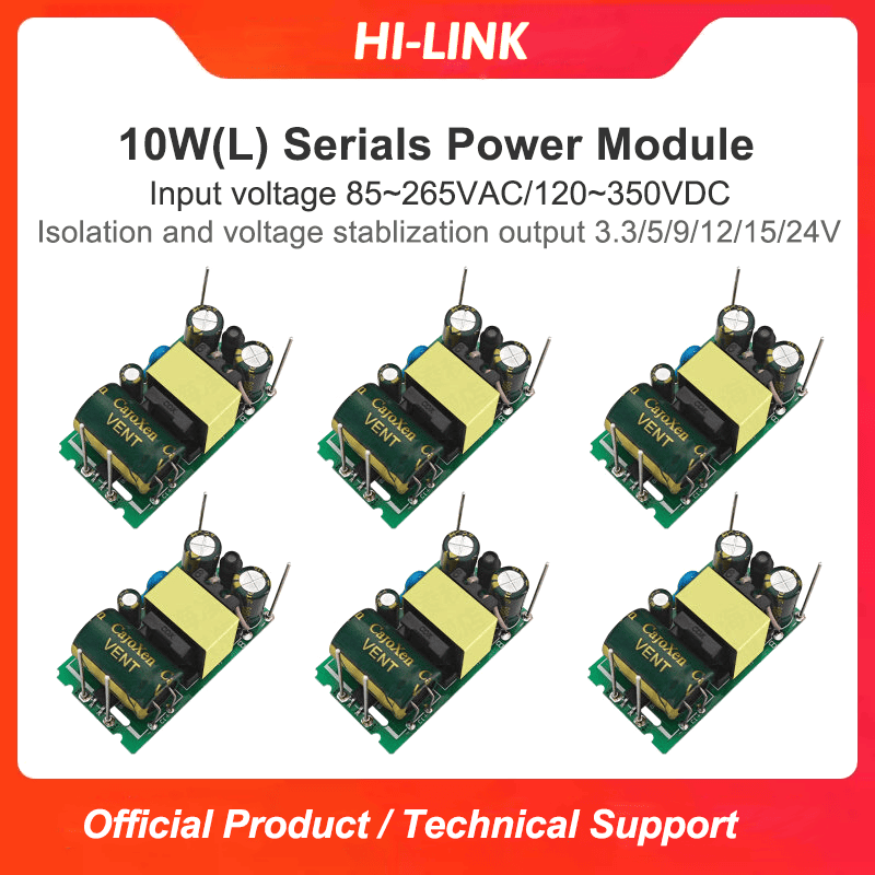 AC to DC 10W 5V/9V/12V/15V/24V step down mini power switch supply  power converter module HLK-10M05L/10M12L/10M15L/10M24L