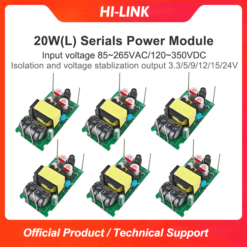 AC/DC 20w 5v/12v/15v/24v Step Down mini Power Supply Module Converter Intelligent household switch power module HLK-20M05L/20M12L/20M24L